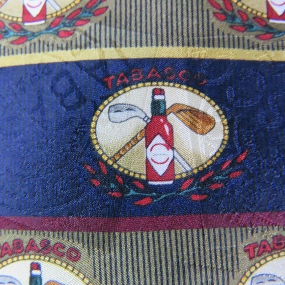 TABASCO Silk Tie Necktie black red gold GOLF CLUBS - Picture 2 of 5